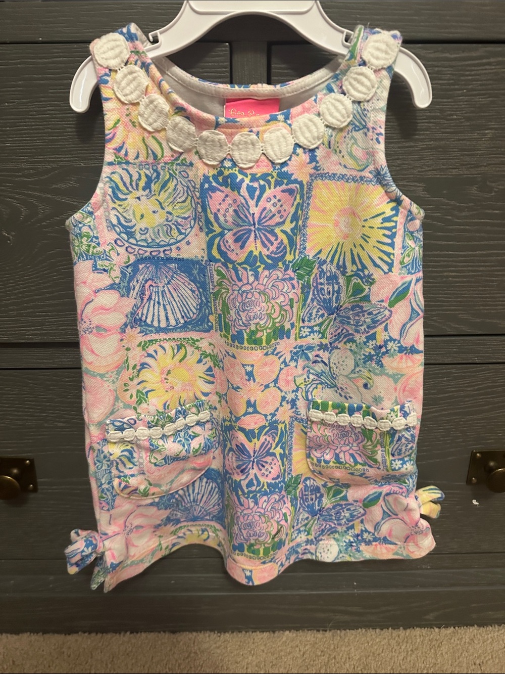 Lilly Pulitzer Pink, Blue & Yellow Floral Patchwork Tank Dress